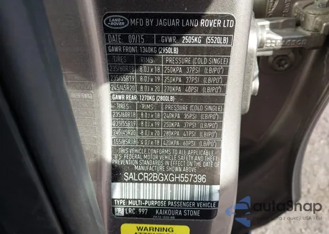 2016 Land Rover Discovery Sport Hse from USA, damaged, VIN SALCR2BGXGH557396